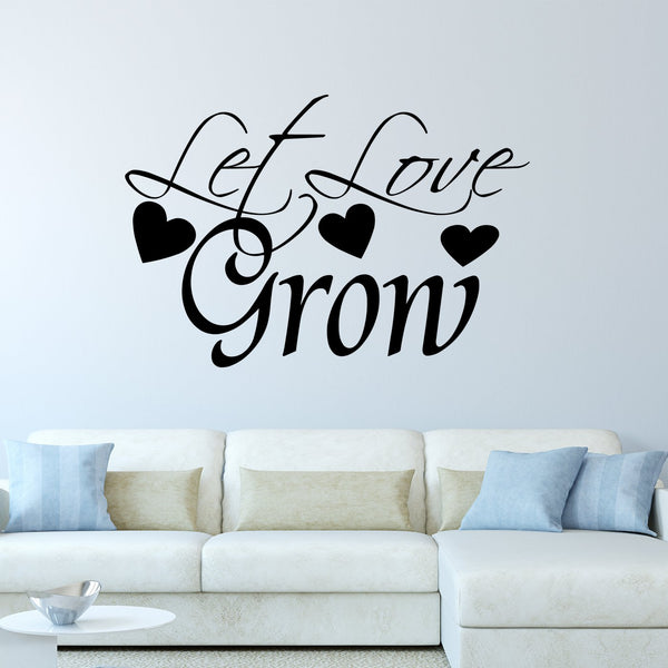 VWAQ Let Love Grow Family Quotes Wall Decal - VWAQ Vinyl Wall Art Quotes and Prints