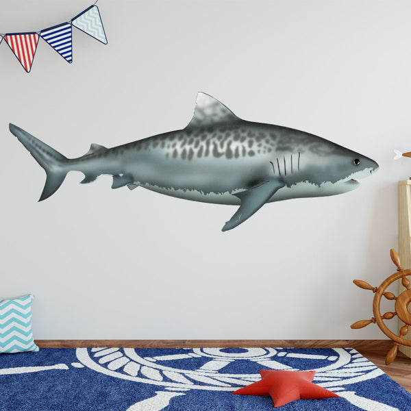 VWAQ Tiger Shark Vinyl Decal | Ocean Animals Wall Stickers - NA03 - VWAQ Vinyl Wall Art Quotes and Prints