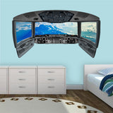 Airplane Cockpit Wall Decal - Mountains Plane Window Sticker - CP6 - VWAQ Vinyl Wall Art Quotes and Prints
