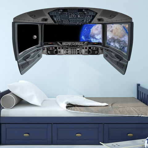 VWAQ Earth Space Shuttle Window Decal | Spaceship Cockpit Wall Mural - CP9 - VWAQ Vinyl Wall Art Quotes and Prints