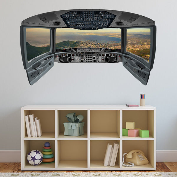 Beach Window Wall Sticker | Airplane Pilot Cockpit Wall Decal - VWAQ Vinyl Wall Art Quotes and Prints