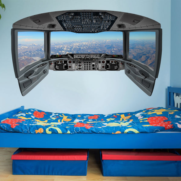 VWAQ Mountain View Wall Mural | Cockpit Wall Decal - CP14 - VWAQ Vinyl Wall Art Quotes and Prints