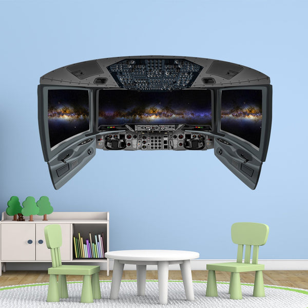 VWAQ Cockpit Space Shuttle Wall Decal | Galaxy Window Sticker - CP26 - VWAQ Vinyl Wall Art Quotes and Prints