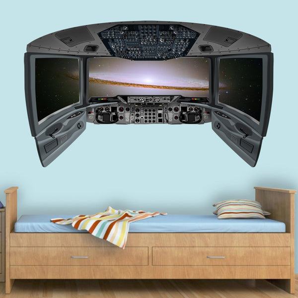 VWAQ Spaceship Window Cockpit Wall Decal | Universe Wall Mural Kids Space Room Decor - CP29 - VWAQ Vinyl Wall Art Quotes and Prints