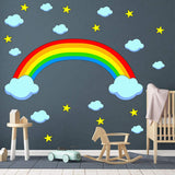 VWAQ Nursery Wall Decals Rainbow and Clouds - Peel and Stick Kids Vinyl Stickers - RB1 - VWAQ Vinyl Wall Art Quotes and Prints