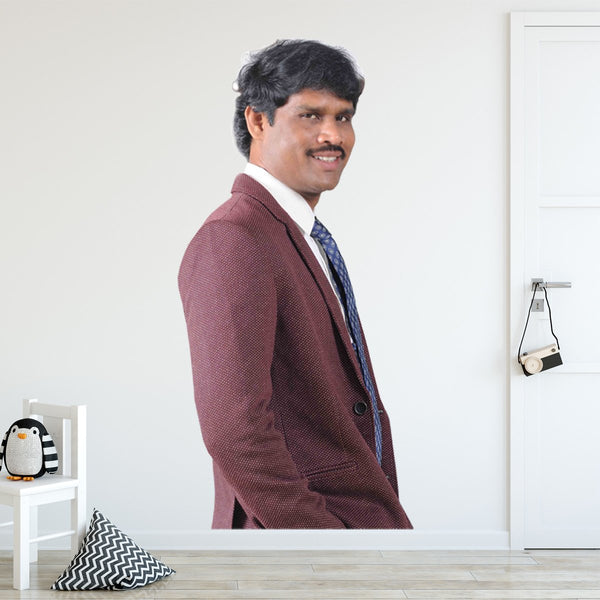 VWAQ Indian Man Smiling Vinyl Decal - Humorous Hilarious Wall Decals - Funny Wall Decor Stickers - FWP2 - VWAQ Vinyl Wall Art Quotes and Prints