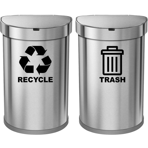 VWAQ Recycle and Trash Decal Set of 2 - Vinyl Recycle Sticker for Trash Can Bin - TC3 - VWAQ Vinyl Wall Art Quotes and Prints