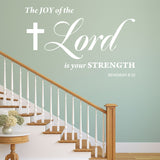 VWAQ The Joy of The Lord is Your Strength Nehemiah 8:10 Wall Art Decal - Scripture Bible Wall Decor - VWAQ Vinyl Wall Art Quotes and Prints