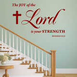 VWAQ The Joy of The Lord is Your Strength Nehemiah 8:10 Wall Art Decal - Scripture Bible Wall Decor - VWAQ Vinyl Wall Art Quotes and Prints