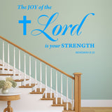 VWAQ The Joy of The Lord is Your Strength Nehemiah 8:10 Wall Art Decal - Scripture Bible Wall Decor - VWAQ Vinyl Wall Art Quotes and Prints