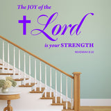 VWAQ The Joy of The Lord is Your Strength Nehemiah 8:10 Wall Art Decal - Scripture Bible Wall Decor - VWAQ Vinyl Wall Art Quotes and Prints
