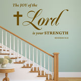 VWAQ The Joy of The Lord is Your Strength Nehemiah 8:10 Wall Art Decal - Scripture Bible Wall Decor - VWAQ Vinyl Wall Art Quotes and Prints