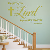 VWAQ The Joy of The Lord is Your Strength Nehemiah 8:10 Wall Art Decal - Scripture Bible Wall Decor - VWAQ Vinyl Wall Art Quotes and Prints