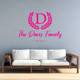 VWAQ Monogram Family Name Wall Decals Custom Wall Decor Personalized Established - CS10 - VWAQ Vinyl Wall Art Quotes and Prints