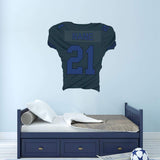 Custom Football Jersey Removable Wall Decal Personalized Name and Number - FB5 - VWAQ Vinyl Wall Art Quotes and Prints