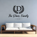 VWAQ Monogram Family Name Wall Decals Custom Wall Decor Personalized Established - CS10 - VWAQ Vinyl Wall Art Quotes and Prints