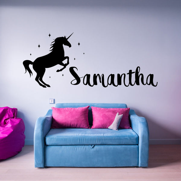 VWAQ Custom Name Unicorn Nursery Wall Decor Personalized Wall Decal - CS8 - VWAQ Vinyl Wall Art Quotes and Prints