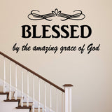 VWAQ Blessed by The Amazing Grace of God Christian Wall Quotes Decal - VWAQ Vinyl Wall Art Quotes and Prints