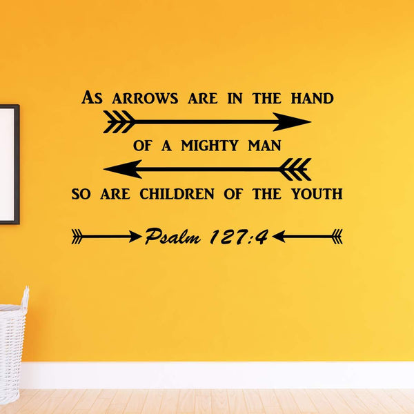 VWAQ As Arrows are in The Hand of A Mighty Man Psalm 127:4 Christian Wall Quotes Decal - VWAQ Vinyl Wall Art Quotes and Prints