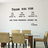 VWAQ Thank You for The Food Before Us Prayer Wall Quotes Decal 