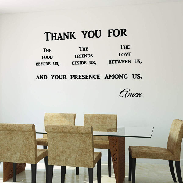 VWAQ Thank You for The Food Before Us Prayer Wall Quotes Decal 