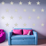 VWAQ Stars Decals for Walls - Pack of 20 Vinyl Stickers - Girls Room Nursery Decor - VWAQ Vinyl Wall Art Quotes and Prints