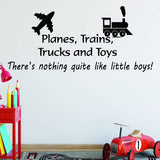 VWAQ Planes, Trains, Trucks and Toys Boys Room Wall Quotes Decal - VWAQ Vinyl Wall Art Quotes and Prints