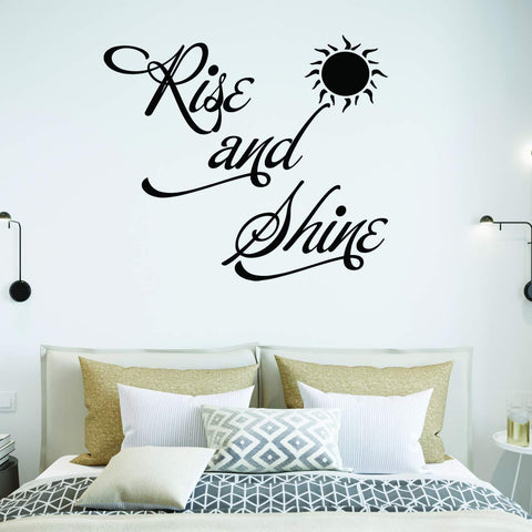 VWAQ Rise and Shine Bedroom Quotes Wall Decal - VWAQ Vinyl Wall Art Quotes and Prints