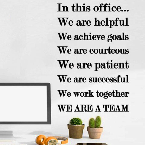 VWAQ in This Office We are Helpful Business Wall Quotes Decal
