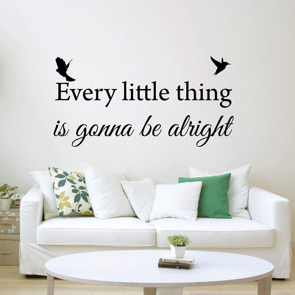 VWAQ Every Little Thing is Gonna Be Alright Bob Marley Wall Quotes Decal - VWAQ Vinyl Wall Art Quotes and Prints