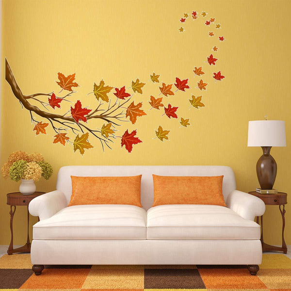 VWAQ Autumn Leaves Wall Decals - Tree Branch Stickers Fall Decorations 37 PCS - HOL23 - VWAQ Vinyl Wall Art Quotes and Prints