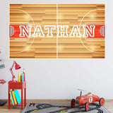 VWAQ Custom Basketball Court Wall Decal - Personalized Kids Name Sports Sticker Mural - HOL12 - VWAQ Vinyl Wall Art Quotes and Prints