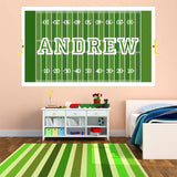 VWAQ Custom Football Field Wall Decal - Personalized Boys Name Sports Sticker Decor - HOL11 - VWAQ Vinyl Wall Art Quotes and Prints