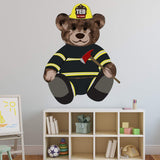 VWAQ Firefighter Teddy Bear Wall Decal - Fireman Bedroom Sticker Kids Decor - TEB4 - VWAQ Vinyl Wall Art Quotes and Prints