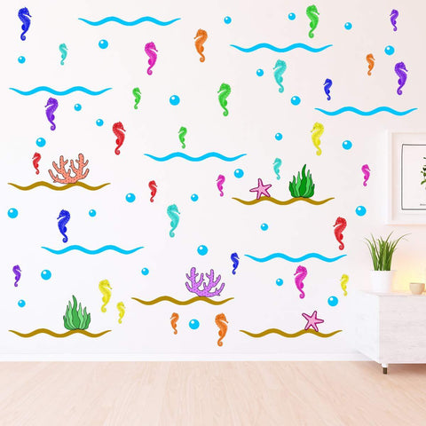 VWAQ Ocean Wall Stickers Seahorse Theme Kids Room Nursery Decor - Removable and Reusable - PAS33 - VWAQ Vinyl Wall Art Quotes and Prints