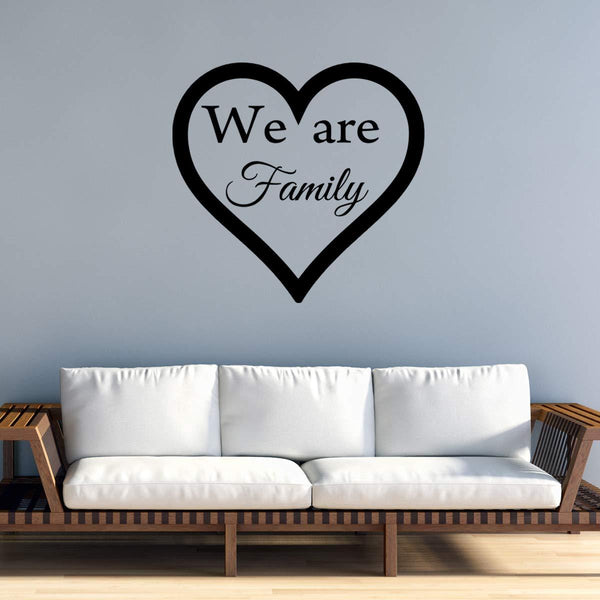We are Family Wall Decal Home Decor Vinyl Quotes Heart Love Wall Art V