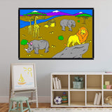 VWAQ Coloring Wall Prints - African Safari Dry Erase Whiteboard Decal with Markers - DRV9 - VWAQ Vinyl Wall Art Quotes and Prints