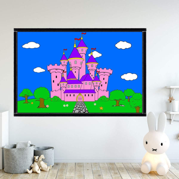 VWAQ Coloring Wall Prints - Princess Castle Dry Erase Whiteboard Decal with Markers - DRV8 - VWAQ Vinyl Wall Art Quotes and Prints