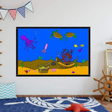 VWAQ Coloring Wall Prints - Underwater Ocean Dry Erase Whiteboard Decal with Markers - DRV6 - VWAQ Vinyl Wall Art Quotes and Prints