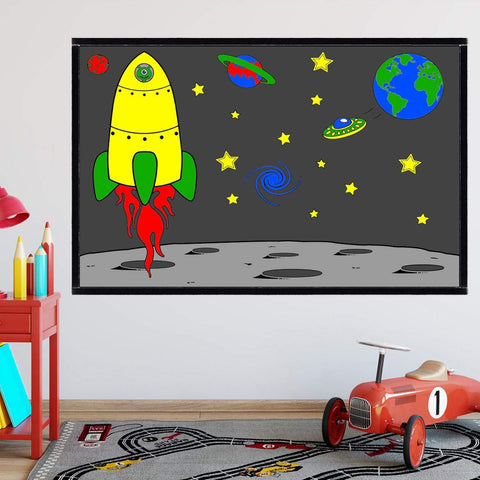 VWAQ Coloring Wall Prints - Outer Space Dry Erase Whiteboard Wall Decal - DRV2 - VWAQ Vinyl Wall Art Quotes and Prints