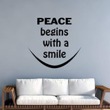 VWAQ Peace Begins with a Smile Wall Decal - Mother Teresa Inspirational Quote - VWAQ Vinyl Wall Art Quotes and Prints