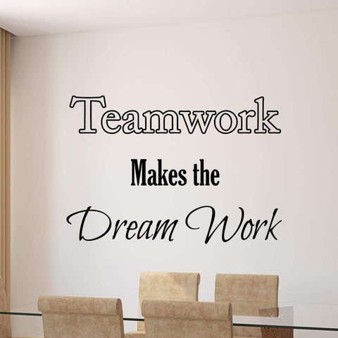 VWAQ Teamwork Makes The Dreamwork Quote Vinyl Decal Home and Office Wall Decor - VWAQ Vinyl Wall Art Quotes and Prints