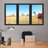 VWAQ - Egyptian Pyramid Wall Mural Desert Window Decal Peel and Stick - OW10 - VWAQ Vinyl Wall Art Quotes and Prints
