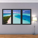 VWAQ - Vacation Resort Wall Decal Office Ocean Mural Sticker 3D Window View - OW05 - VWAQ Vinyl Wall Art Quotes and Prints