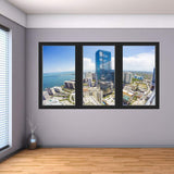 VWAQ - Ocean City View Wall Decal Office Window Cling Vinyl Sticker - OW03 - VWAQ Vinyl Wall Art Quotes and Prints