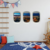 VWAQ Pack of 3 Airplane Window City View Peel and Stick Vinyl Wall Decals - PPW19 - VWAQ Vinyl Wall Art Quotes and Prints