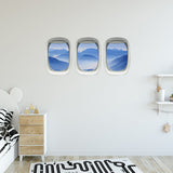 VWAQ Pack of 3 Airplane Window Mountain View Peel and Stick Vinyl Wall Decals - PPW4 - VWAQ Vinyl Wall Art Quotes and Prints