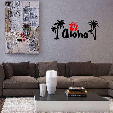 VWAQ Aloha Hibiscus Flower Hawaii Bedroom Wall Quotes Decal - VWAQ Vinyl Wall Art Quotes and Prints