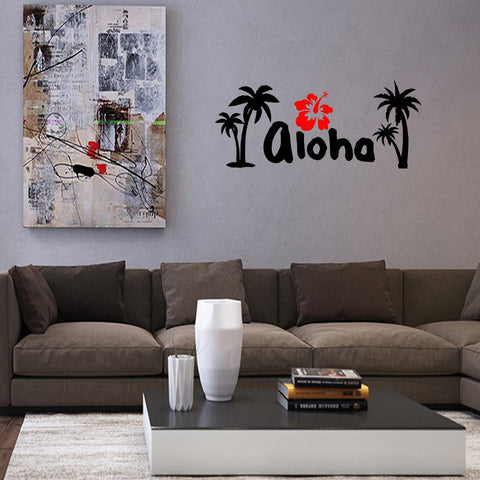 VWAQ Aloha Hibiscus Flower Hawaii Bedroom Wall Quotes Decal - VWAQ Vinyl Wall Art Quotes and Prints