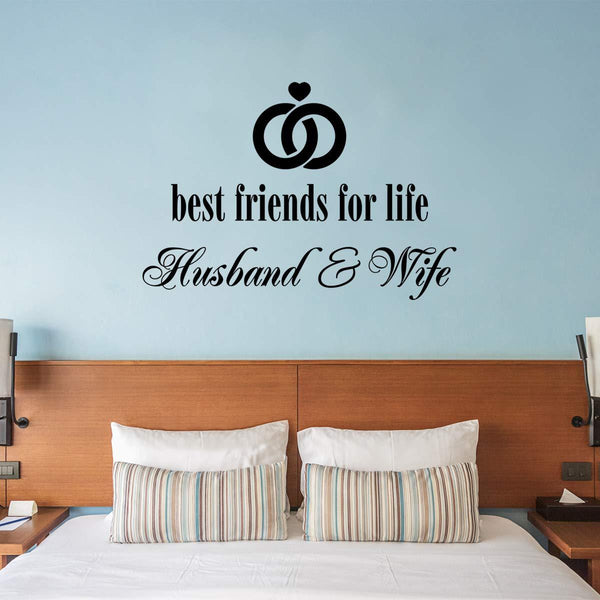 VWAQ Best Friends for Life Husband and Wife Wall Decal - Marriage Quotes Bedroom Decor - VWAQ Vinyl Wall Art Quotes and Prints
